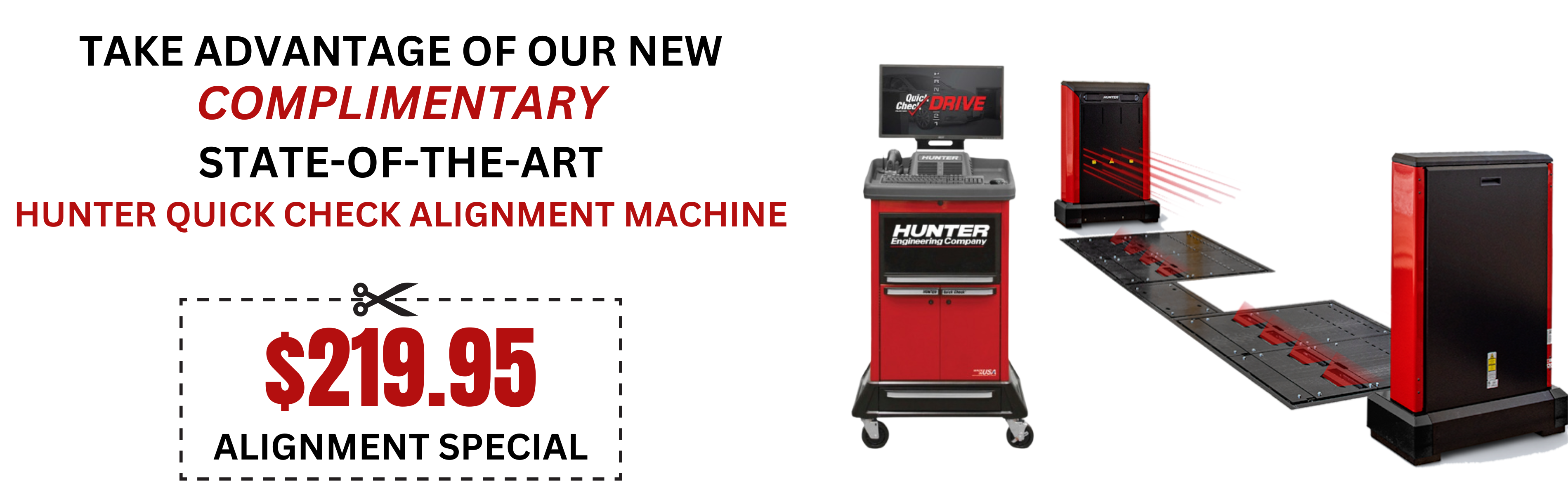 COMPLIMENTARY HUNTER QUICK CHECK ALIGNMENT